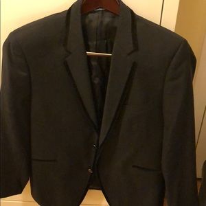 Mens custom black and velvet trim sport jacket